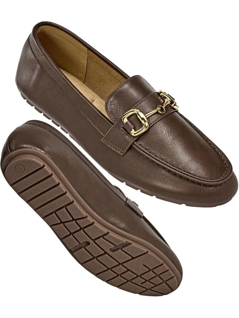 Women's Coffee Loafers Work Shoes Comfortable Slip On Business Dressy Flats